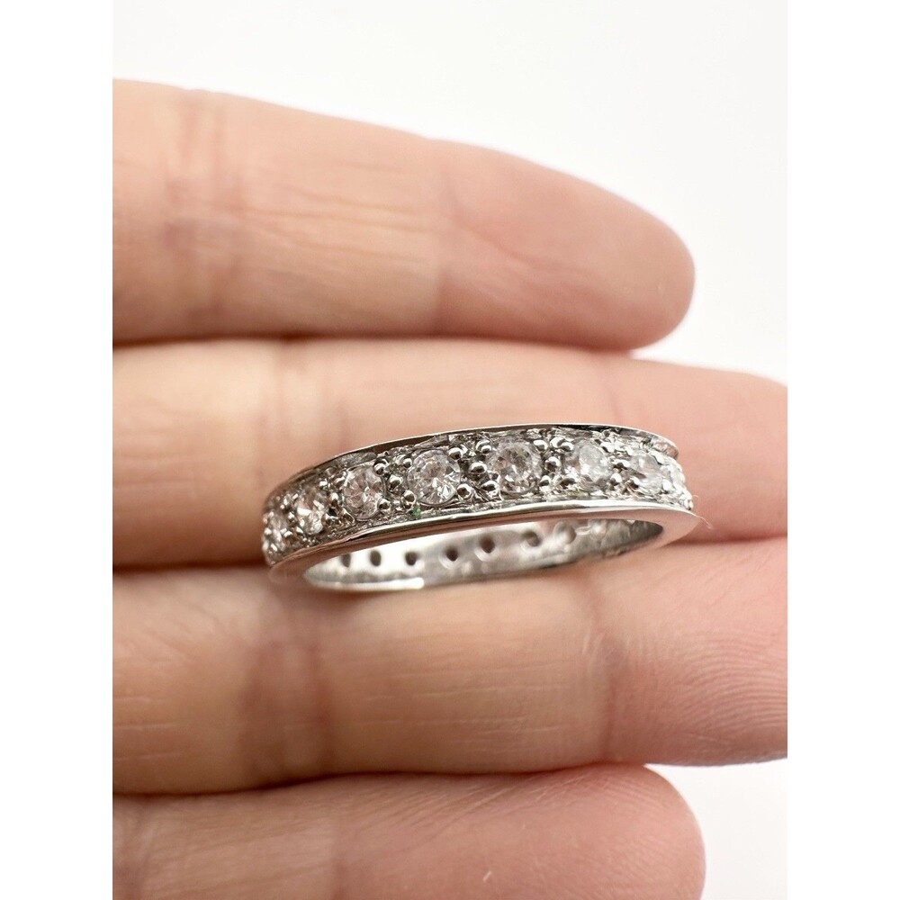 Designer 925 Sterling Silver Eternity Band Ring Size 7